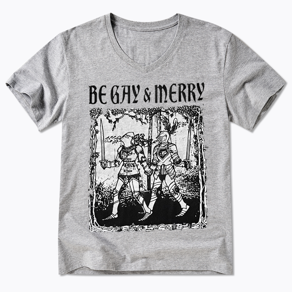 Merry Black V-Neck Classic T-Shirts