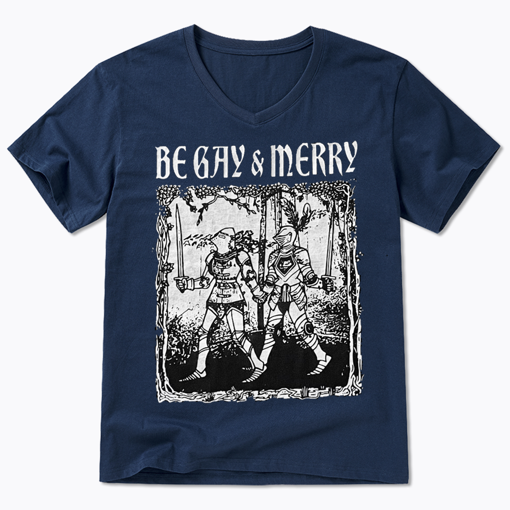 Merry Black V-Neck Classic T-Shirts