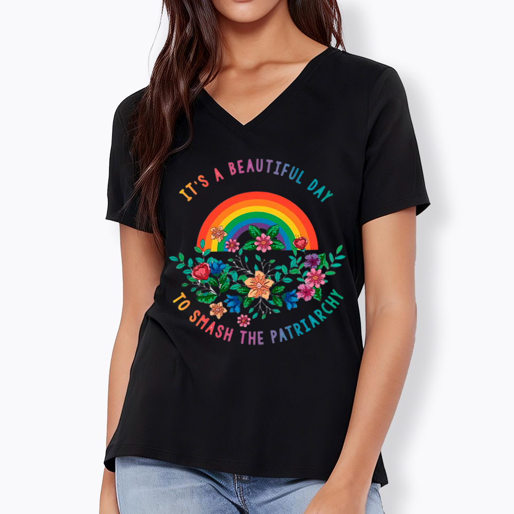 It's a Beautiful Day to Smash the Patriarchy V-Neck Classic T-Shirt