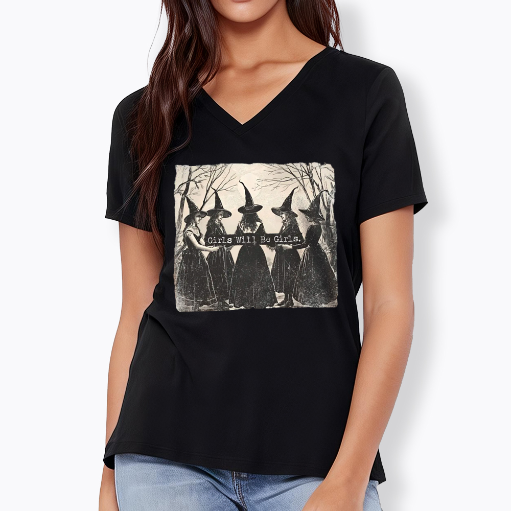 Girls Will Be Girls Witch V-Neck Classic T-Shirt