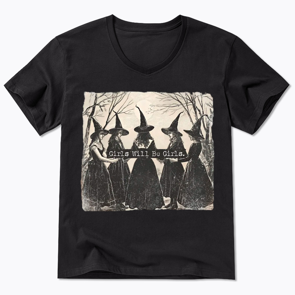 Girls Will Be Girls Witch V-Neck Classic T-Shirt