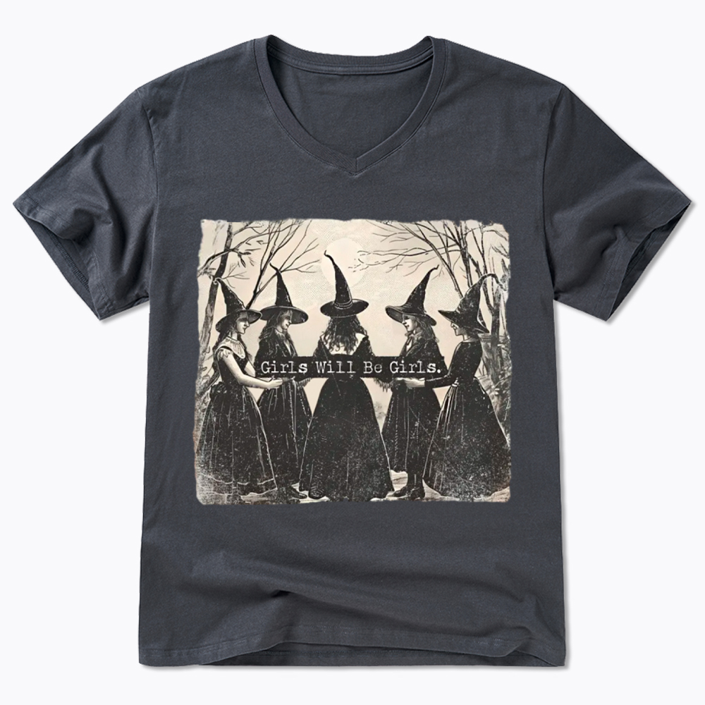 Girls Will Be Girls Witch V-Neck Classic T-Shirt