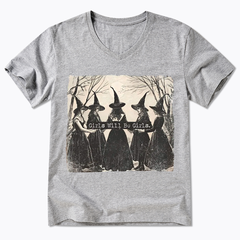 Girls Will Be Girls Witch V-Neck Classic T-Shirt