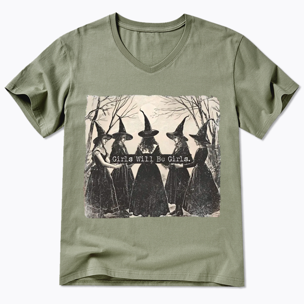Girls Will Be Girls Witch V-Neck Classic T-Shirt