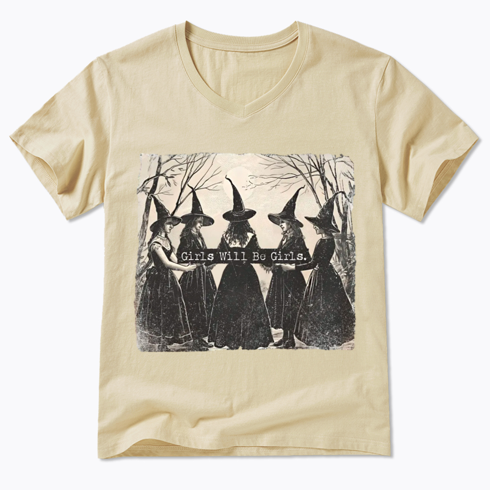 Girls Will Be Girls Witch V-Neck Classic T-Shirt