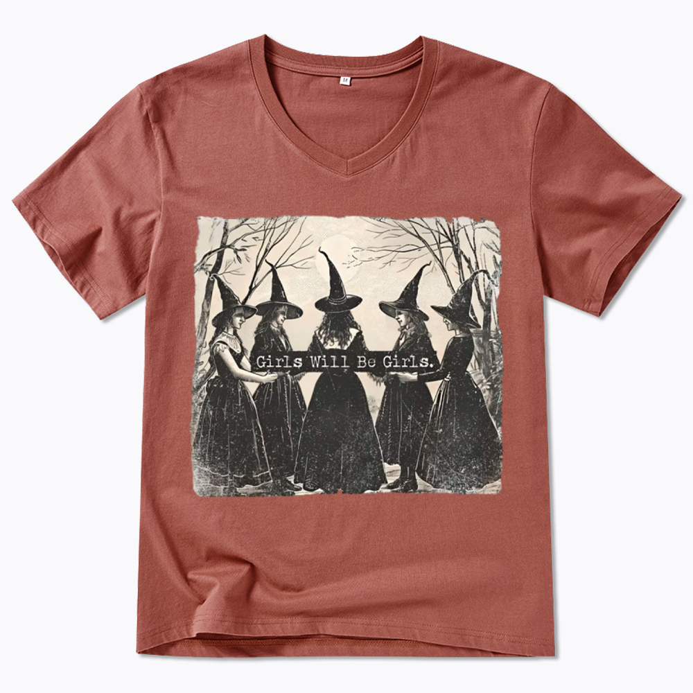Girls Will Be Girls Witch V-Neck Classic T-Shirt