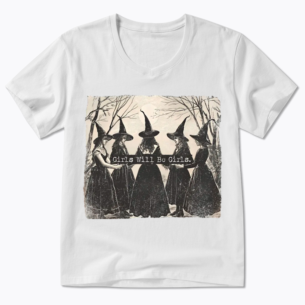 Girls Will Be Girls Witch V-Neck Classic T-Shirt
