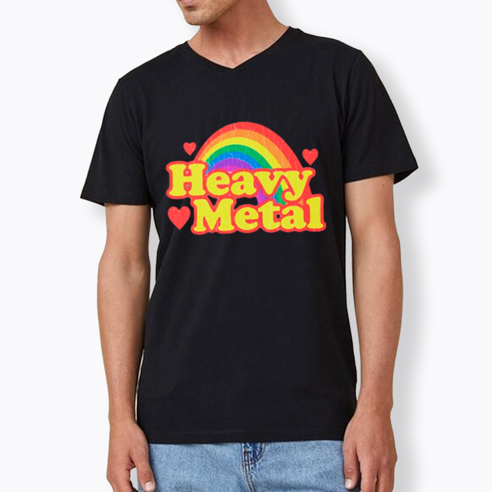 Funny Heavy Metal Rainbow V-Neck Classic T-Shirt
