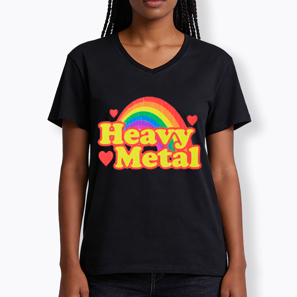 Funny Heavy Metal Rainbow V-Neck Classic T-Shirt