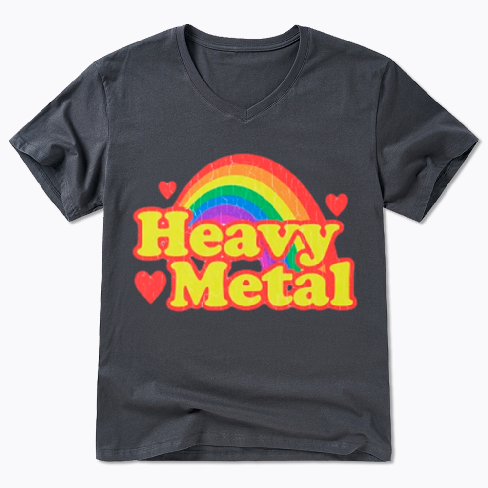 Funny Heavy Metal Rainbow V-Neck Classic T-Shirt