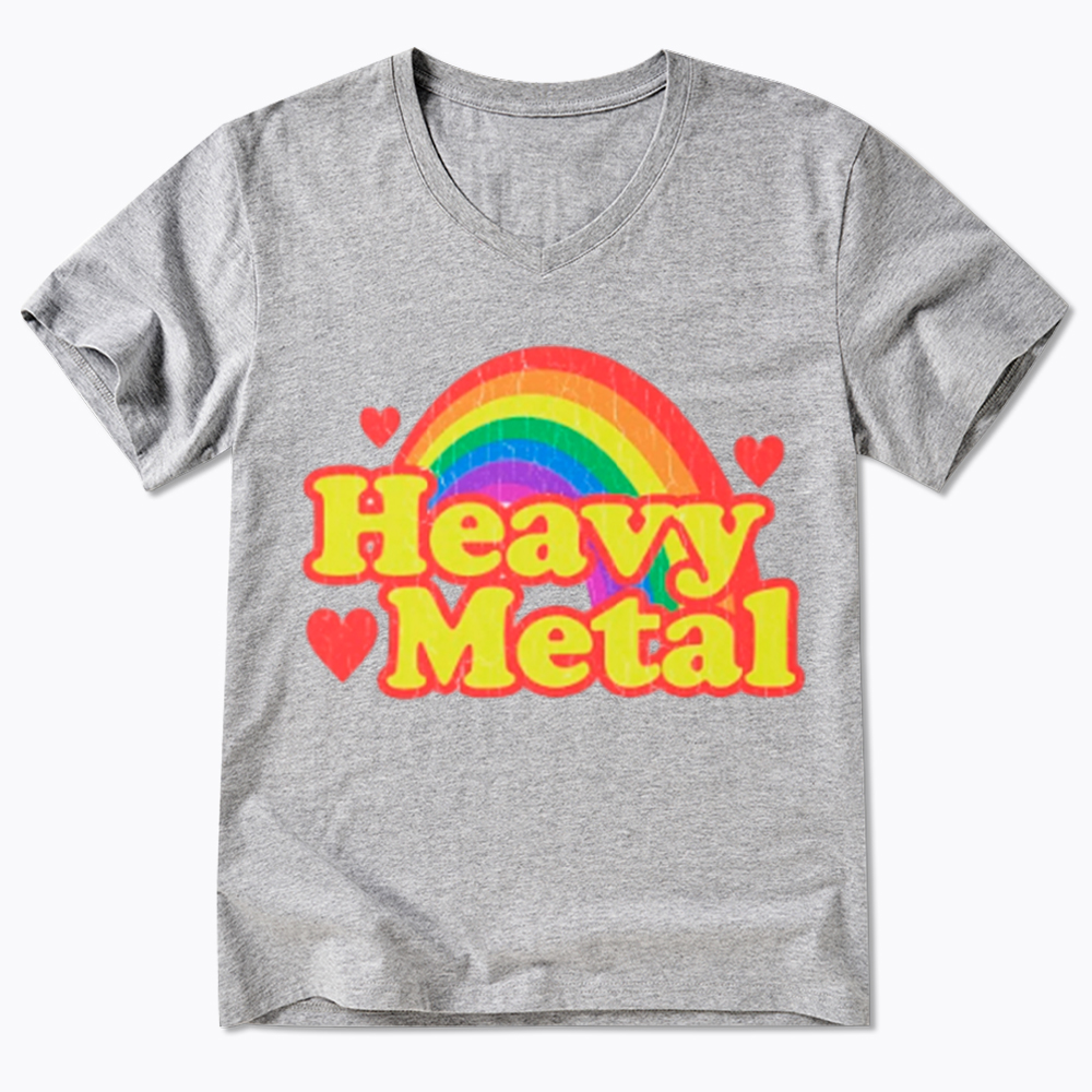 Funny Heavy Metal Rainbow V-Neck Classic T-Shirt