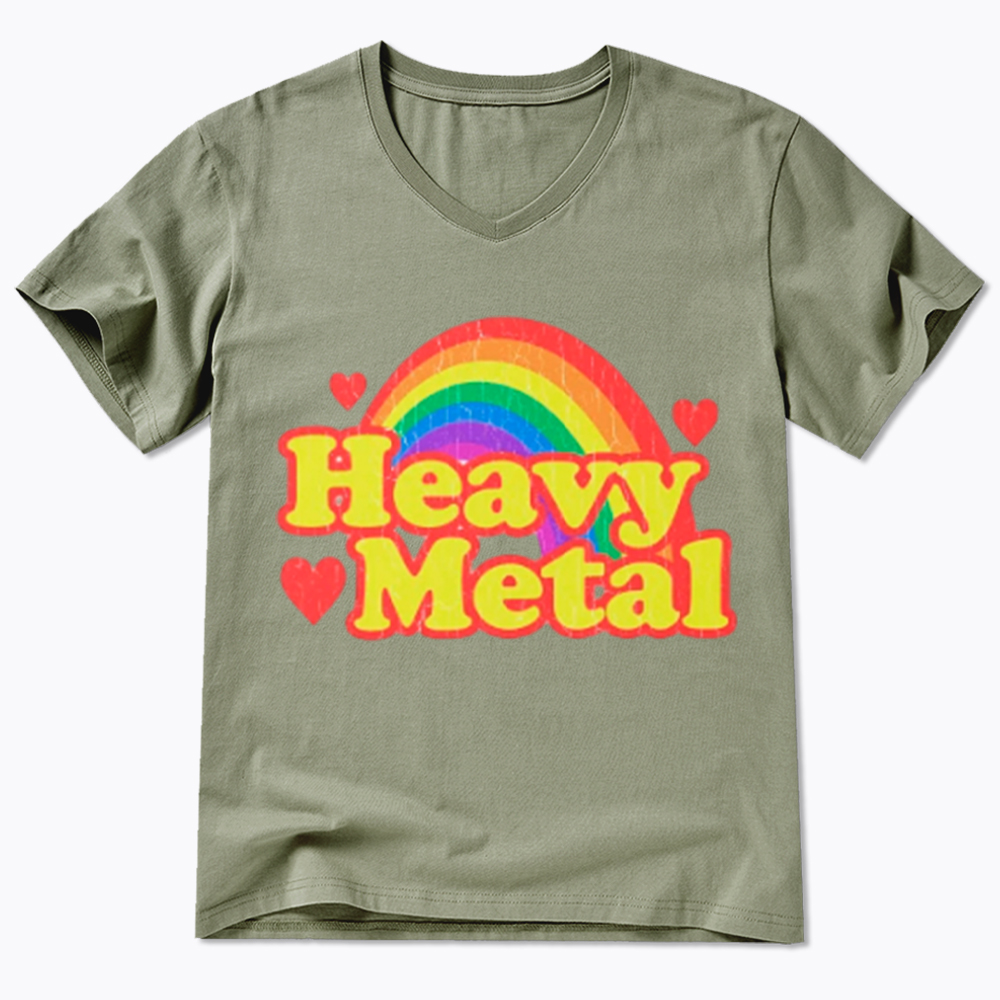 Funny Heavy Metal Rainbow V-Neck Classic T-Shirt