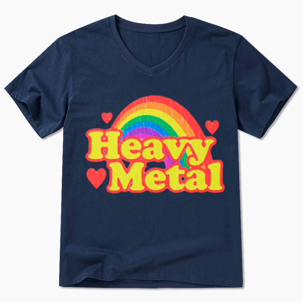 Funny Heavy Metal Rainbow V-Neck Classic T-Shirt