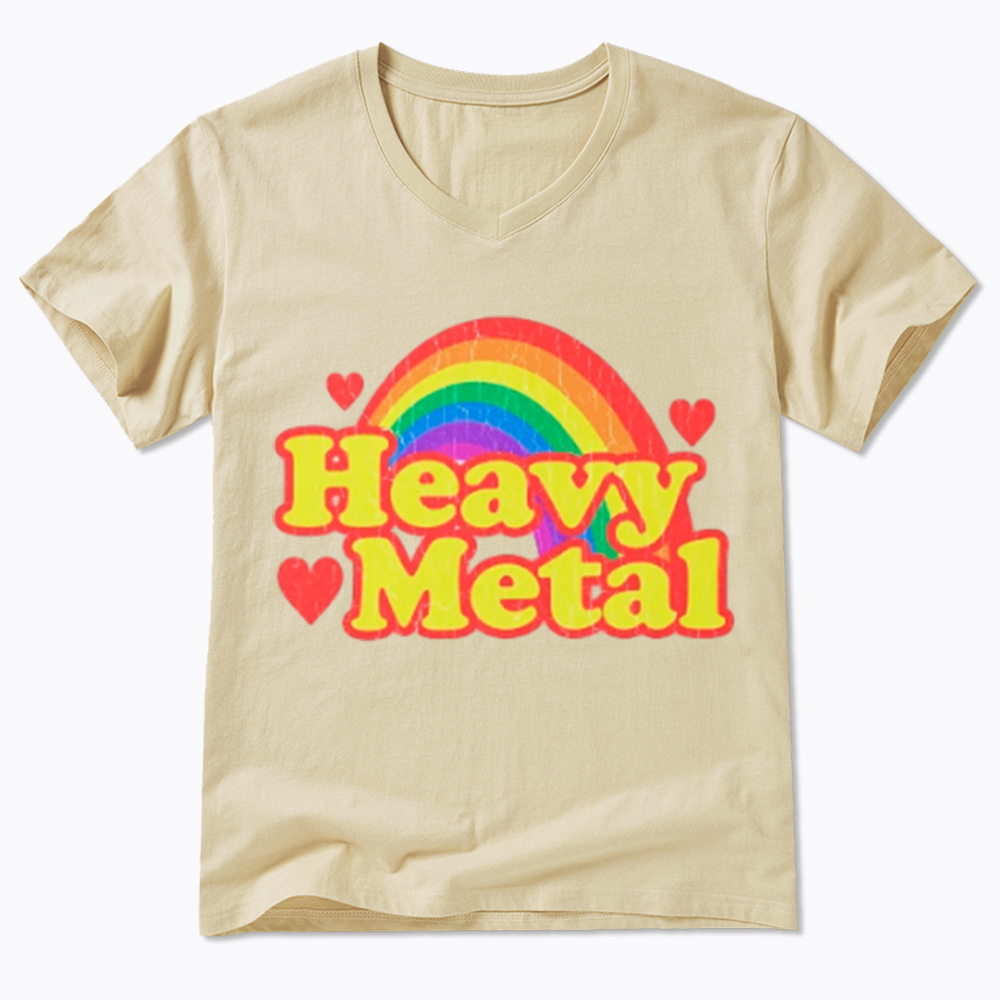 Funny Heavy Metal Rainbow V-Neck Classic T-Shirt
