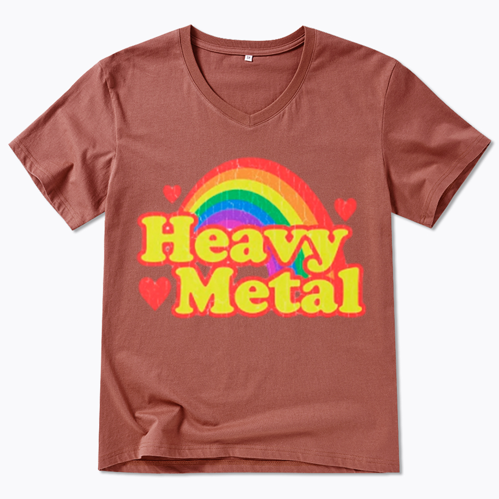 Funny Heavy Metal Rainbow V-Neck Classic T-Shirt