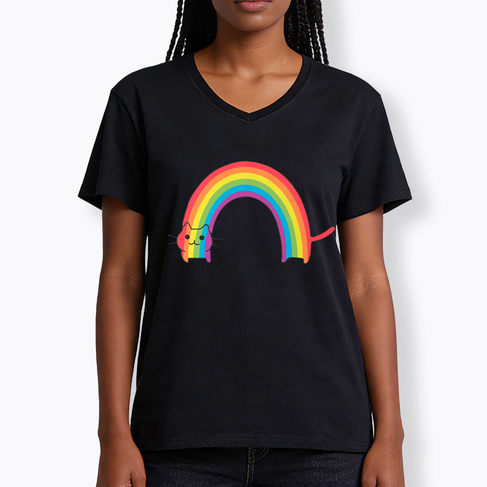 Rainbow Cat V-Neck Classic T-Shirt