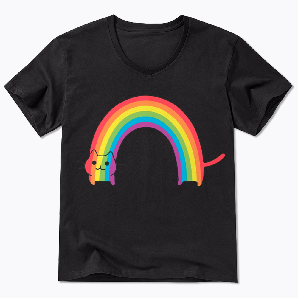Rainbow Cat V-Neck Classic T-Shirt