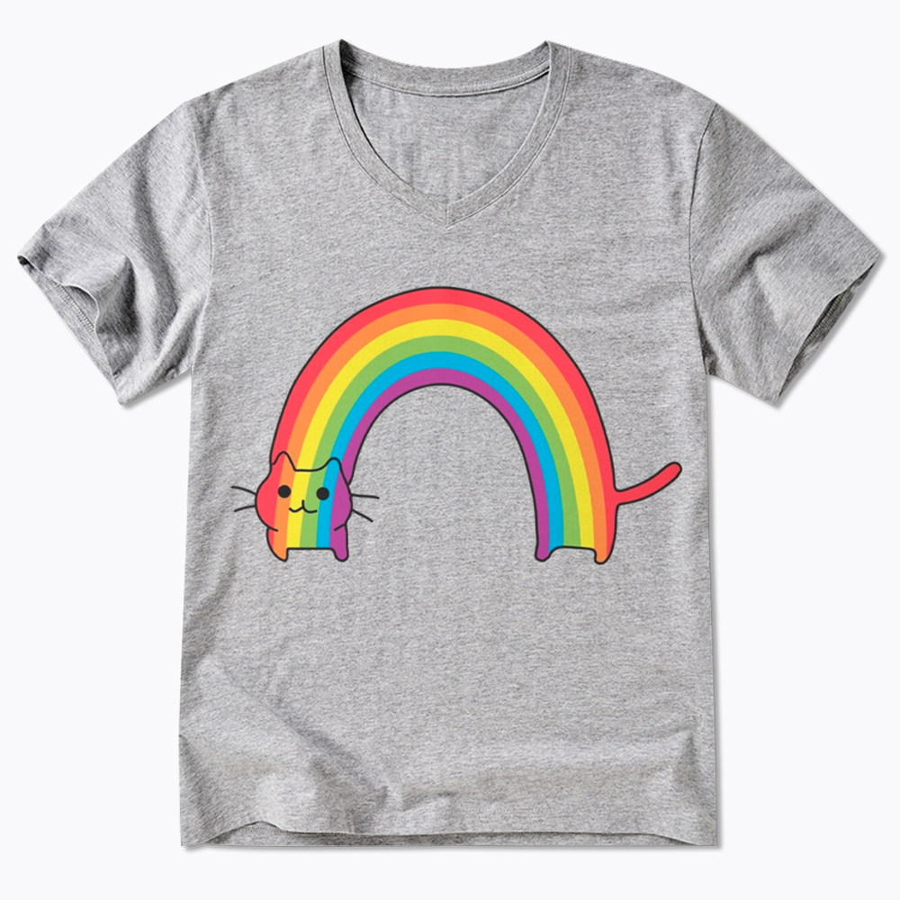 Rainbow Cat V-Neck Classic T-Shirt