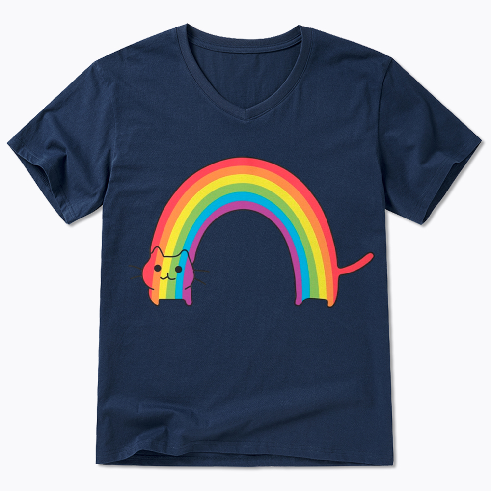 Rainbow Cat V-Neck Classic T-Shirt