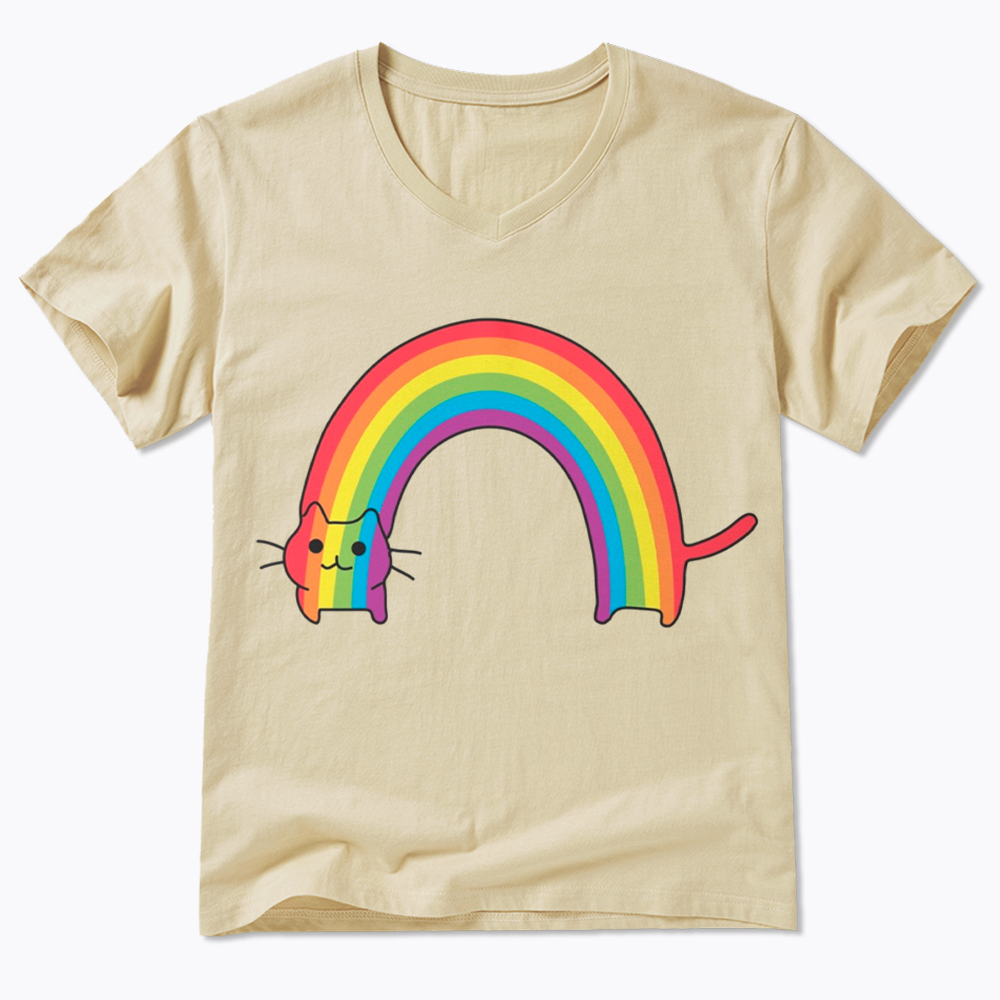 Rainbow Cat V-Neck Classic T-Shirt