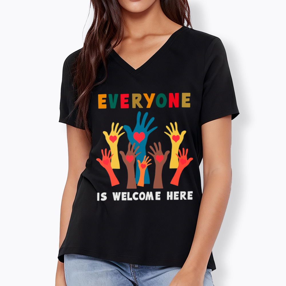 Everyone Is Welcome Here V-Neck Classic T-Shirt
