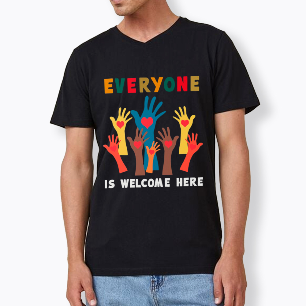 Everyone Is Welcome Here V-Neck Classic T-Shirt