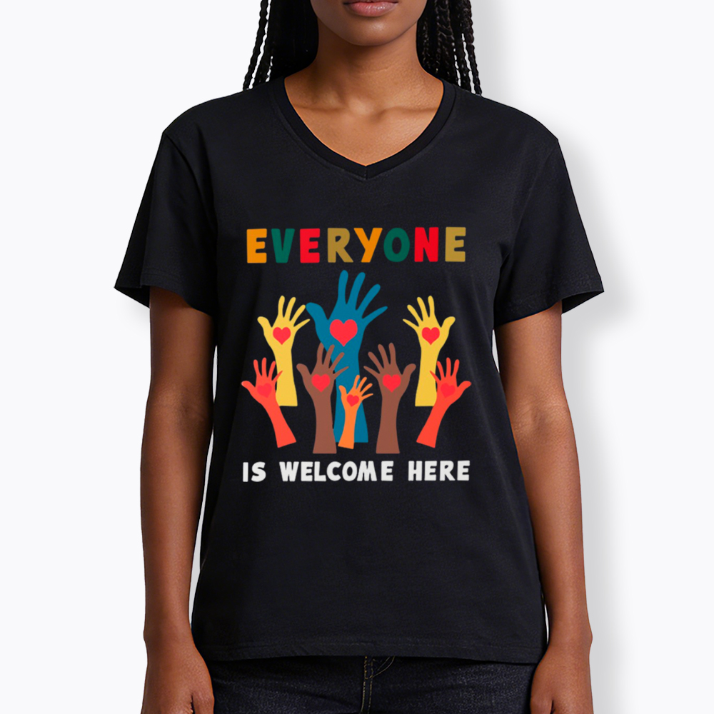 Everyone Is Welcome Here V-Neck Classic T-Shirt