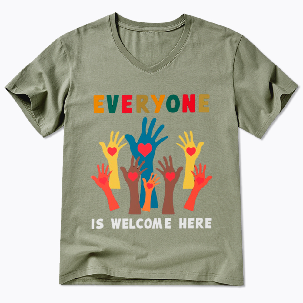 Everyone Is Welcome Here V-Neck Classic T-Shirt