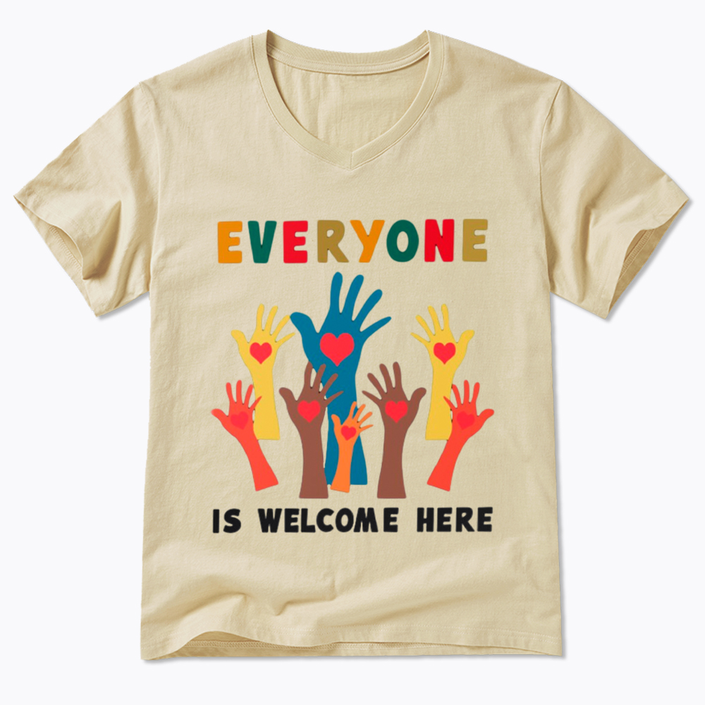 Everyone Is Welcome Here V-Neck Classic T-Shirt