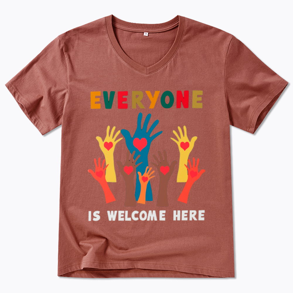 Everyone Is Welcome Here V-Neck Classic T-Shirt
