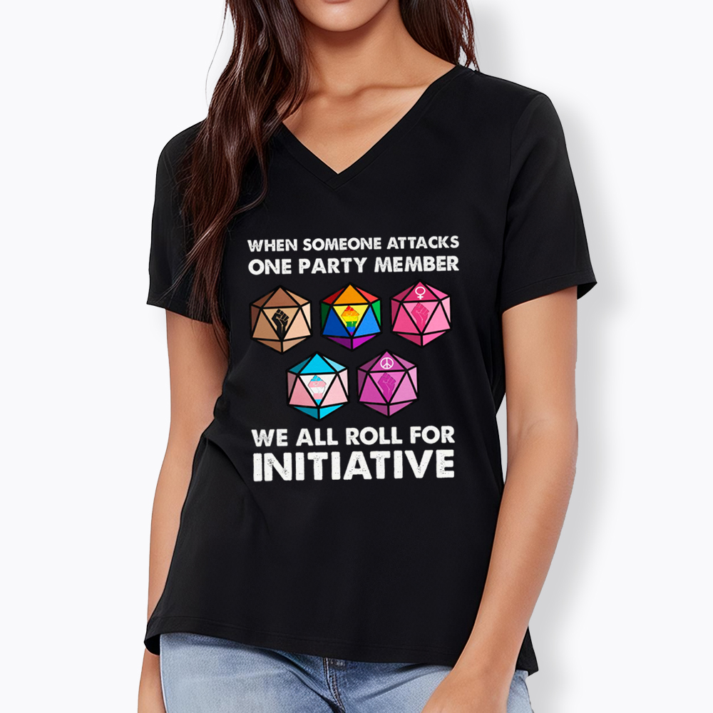 When Someone Attacks LGBT Pride V-Neck Classic T-Shirt