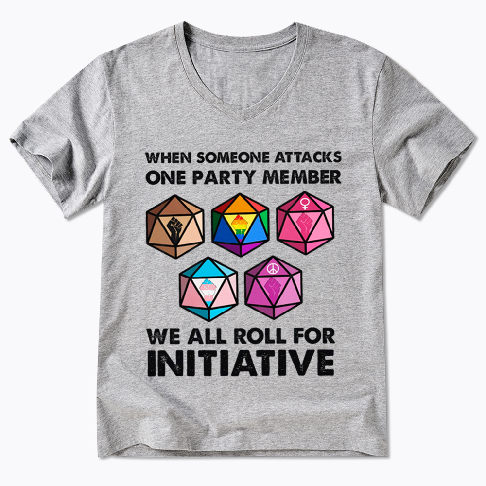 When Someone Attacks LGBT Pride V-Neck Classic T-Shirt
