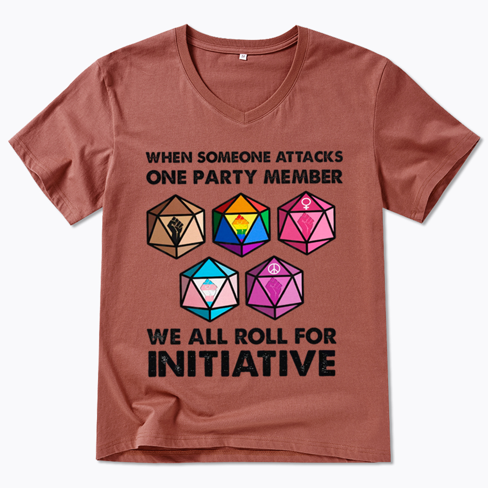 When Someone Attacks LGBT Pride V-Neck Classic T-Shirt