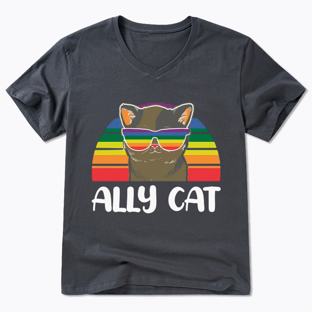 Ally Cat V-Neck Classic T-Shirt