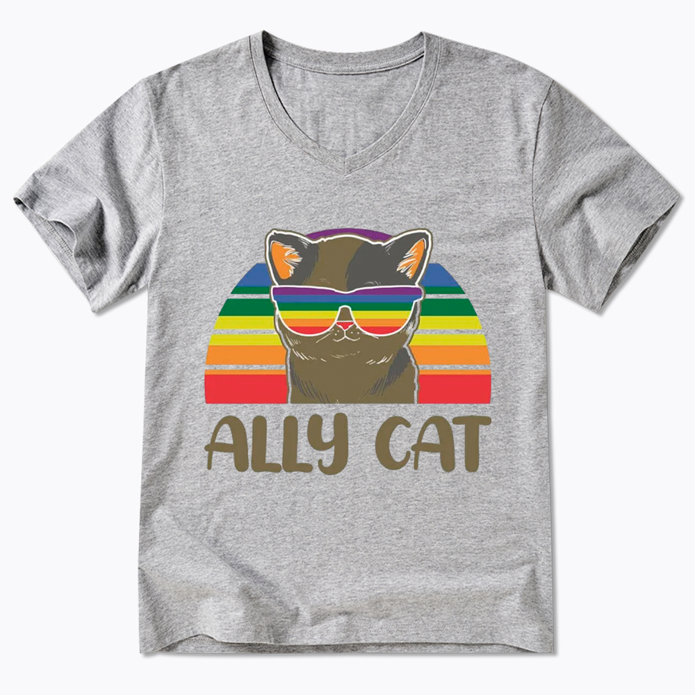 Ally Cat V-Neck Classic T-Shirt