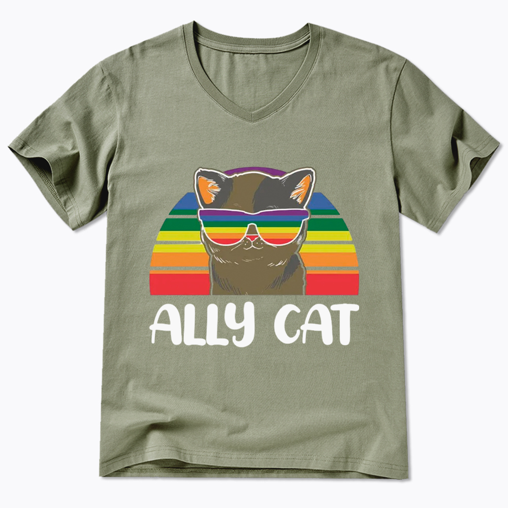 Ally Cat V-Neck Classic T-Shirt