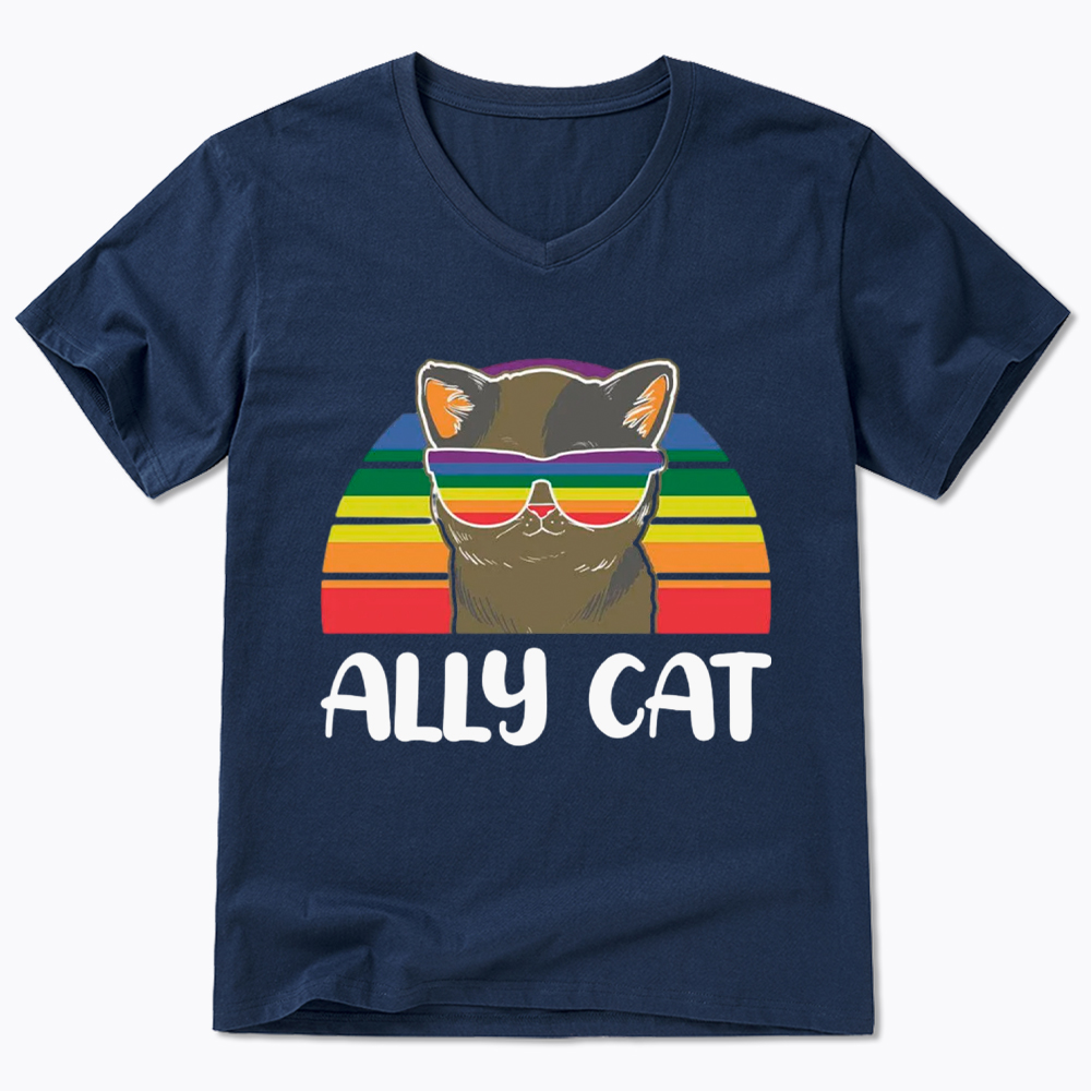 Ally Cat V-Neck Classic T-Shirt