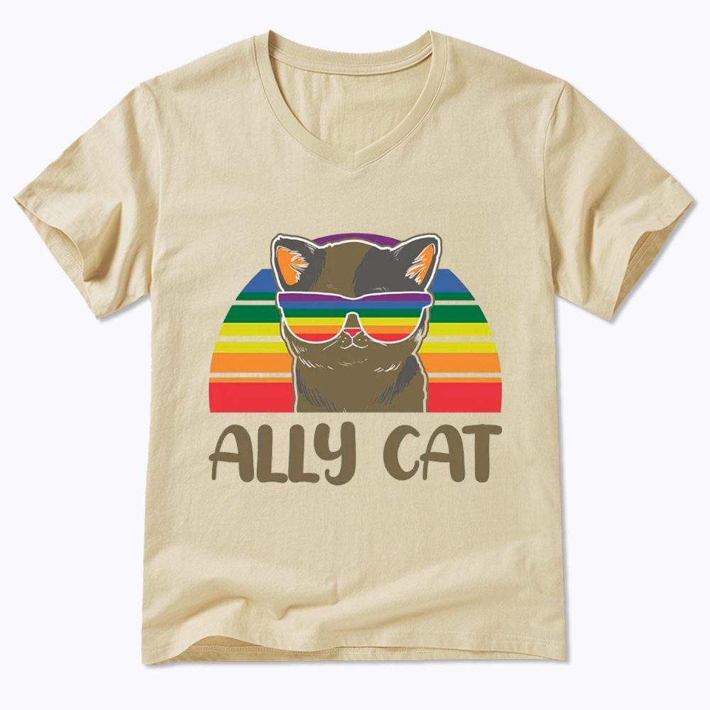Ally Cat V-Neck Classic T-Shirt
