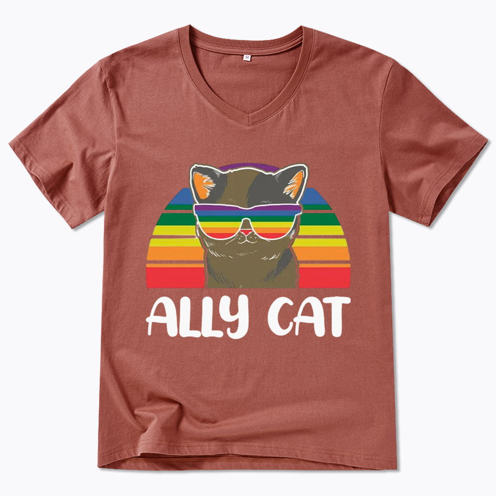 Ally Cat V-Neck Classic T-Shirt