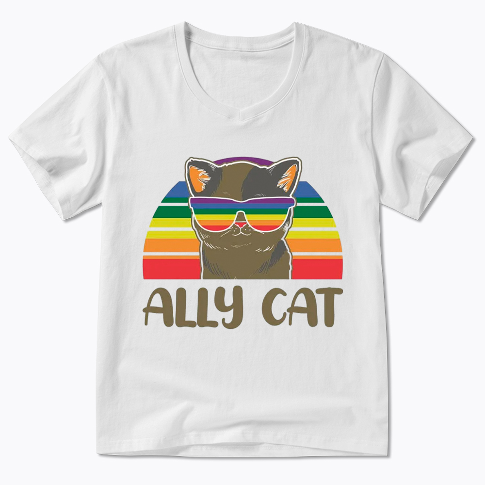 Ally Cat V-Neck Classic T-Shirt