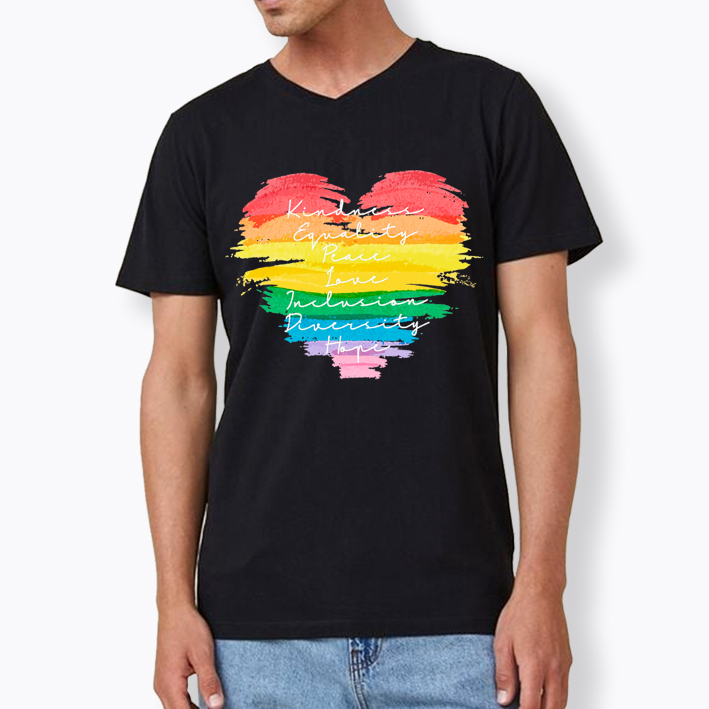 Kindness Equality Peace Love Inclusion Diversity V-Neck Classic T-Shirt