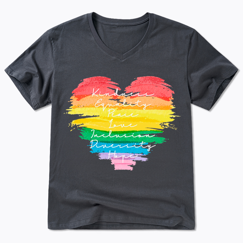 Kindness Equality Peace Love Inclusion Diversity V-Neck Classic T-Shirt