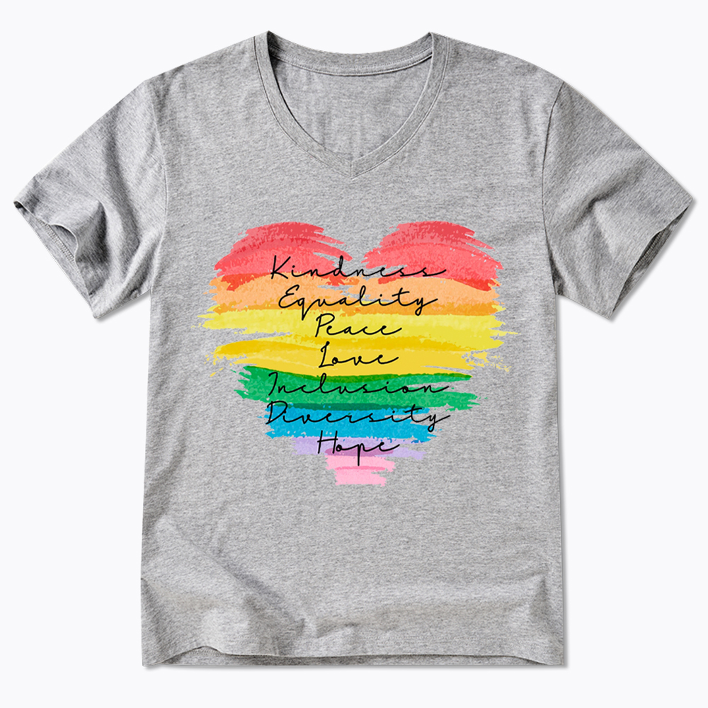 Kindness Equality Peace Love Inclusion Diversity V-Neck Classic T-Shirt