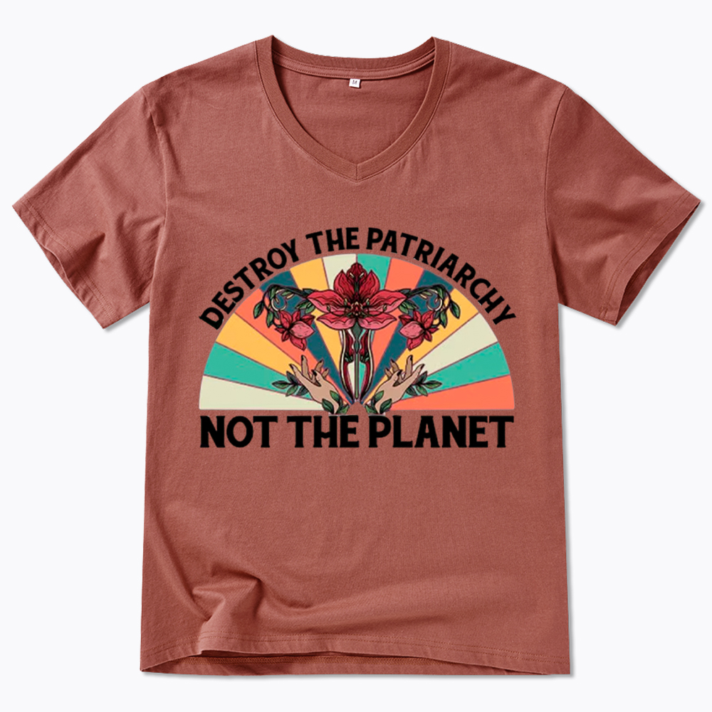Destroy The Patriarchy Feminist Rights V-Neck Classic T-Shirt