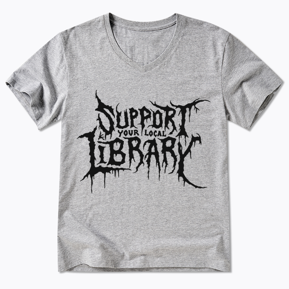 Death Metal Print V-Neck Classic T-Shirts