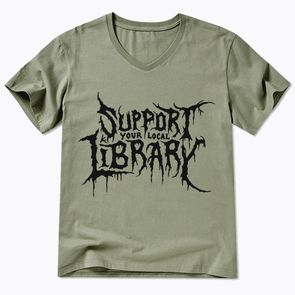 Death Metal Print V-Neck Classic T-Shirts