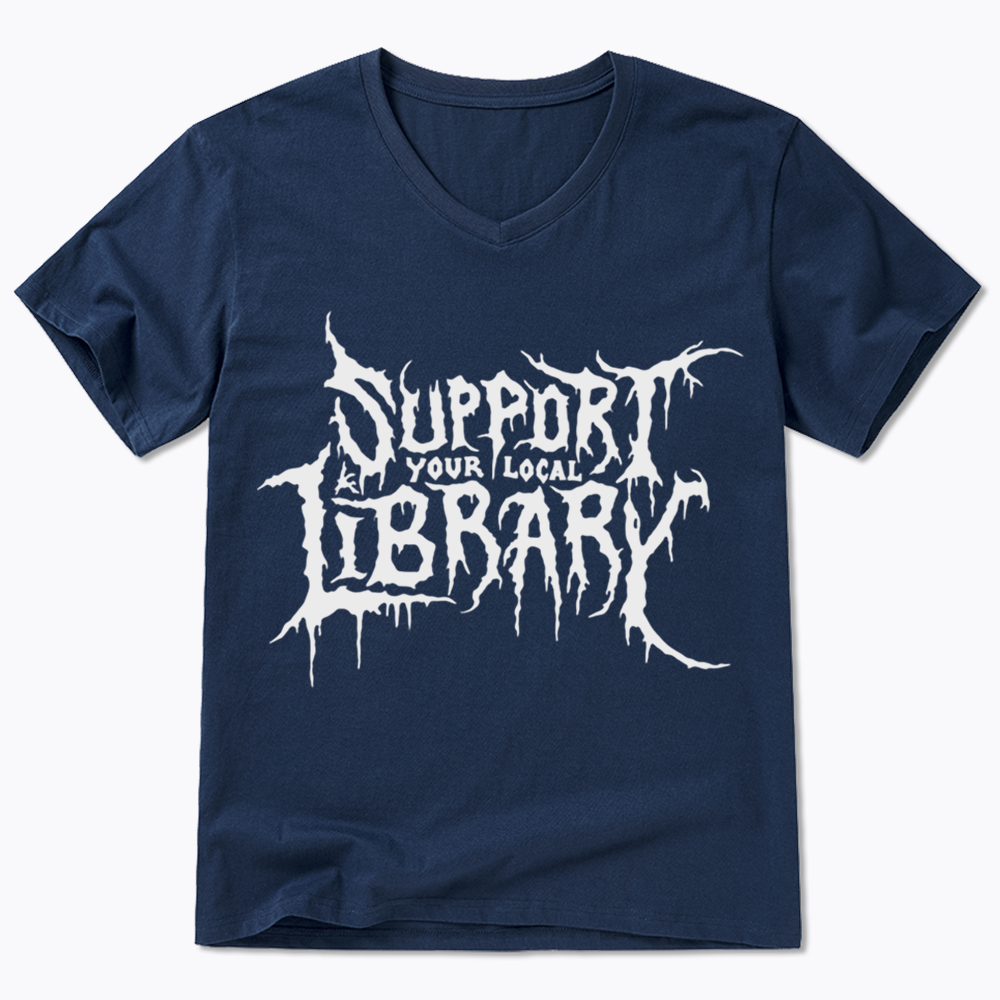 Death Metal Print V-Neck Classic T-Shirts