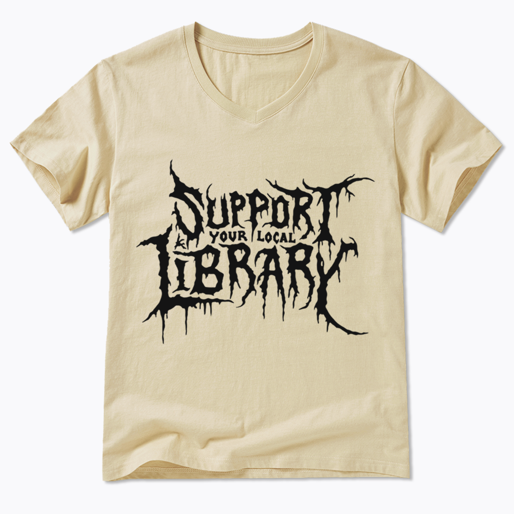 Death Metal Print V-Neck Classic T-Shirts