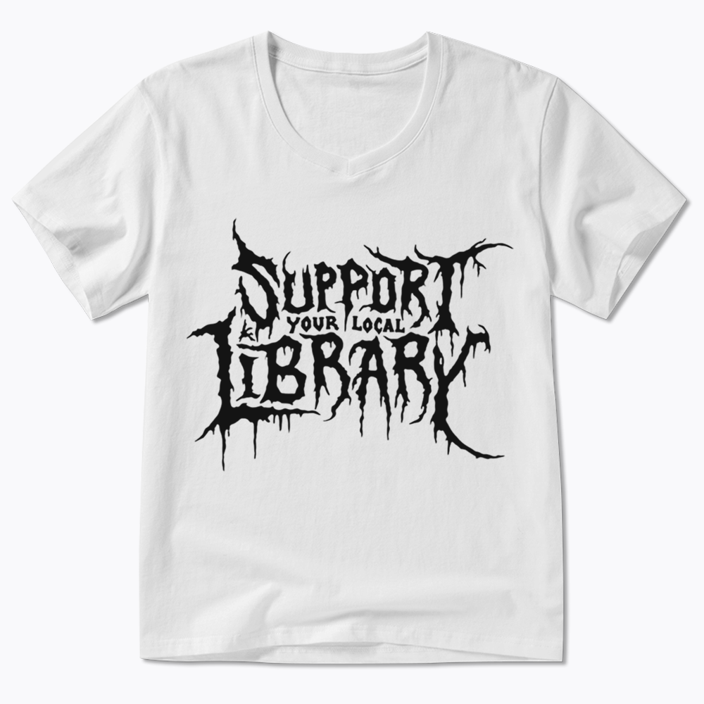 Death Metal Print V-Neck Classic T-Shirts