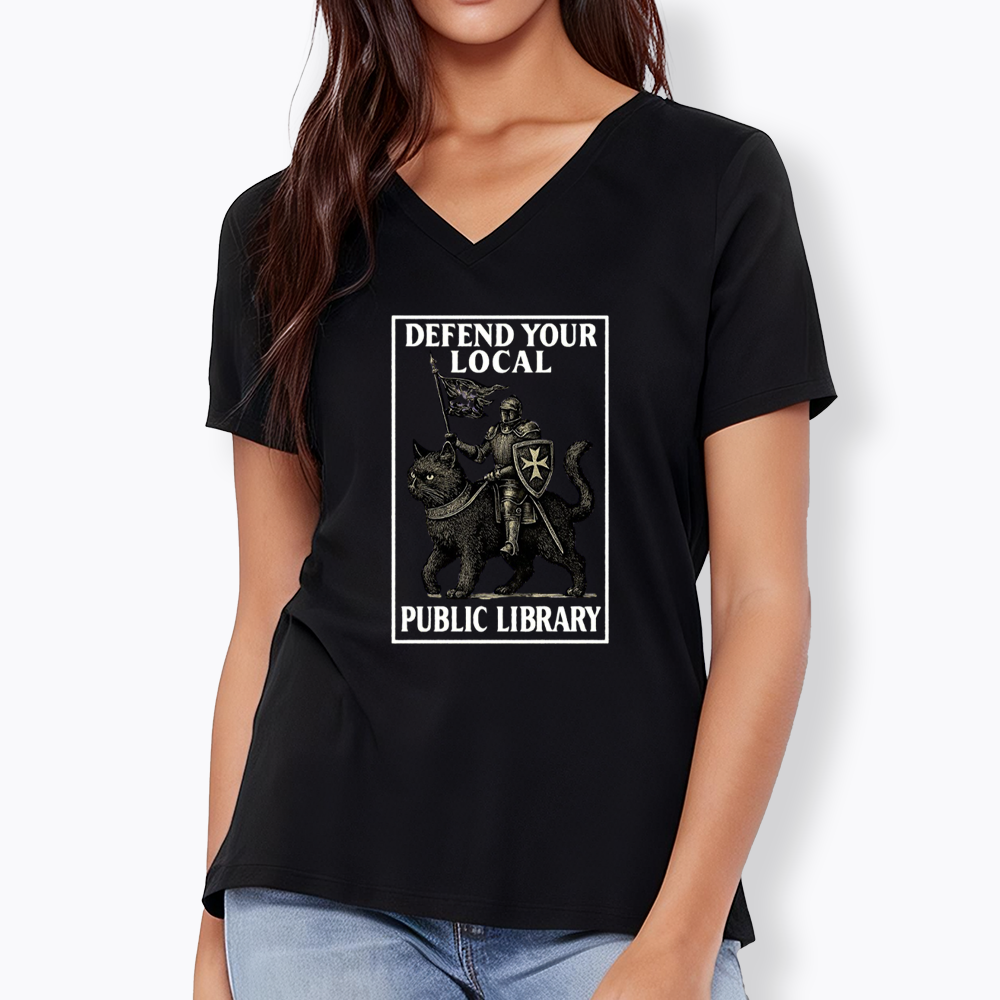 Defend Your Local Library V-Neck Classic T-Shirts